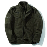 Veste Cargo Militaire Homme Col Montant en Coton