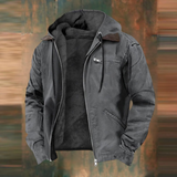 Veste Cuir Homme Élégante Coupe Ajustée - Gris