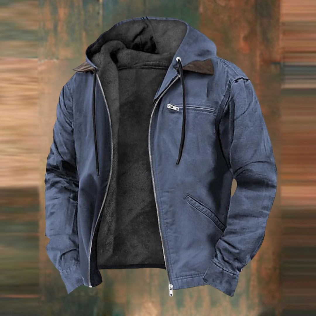 Veste Cuir Homme Élégante Coupe Ajustée - Bleu