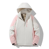 Veste de ski femme color block manches longues - Blanc
