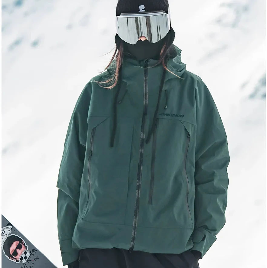 Veste de ski imperméable femme matelassée coupe-vent - Vert