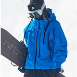 Veste de ski imperméable femme matelassée coupe-vent - Bleu