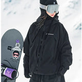 Veste de ski imperméable femme matelassée coupe-vent - Noir