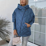 Doudoune Femme à Capuche Matelassée Patchwork