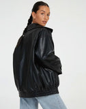 Veste en cuir classique zippée femme