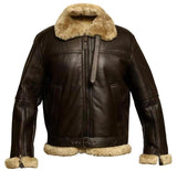 Veste en cuir d'agneau homme col montant zippé