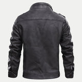 Veste en cuir noir homme classique
