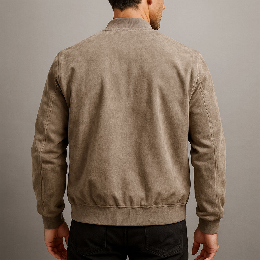 Veste en cuir suédé homme coupe structurée