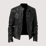 Veste en cuir véritable homme coupe ajustée