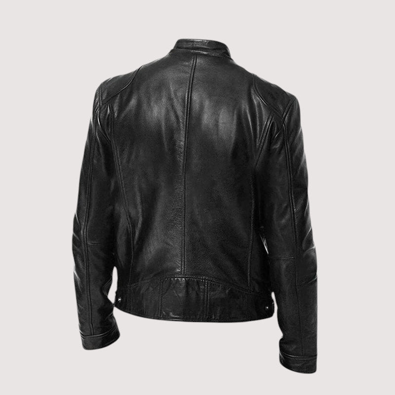 Veste en cuir véritable homme coupe ajustée