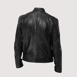 Veste en cuir véritable homme coupe ajustée