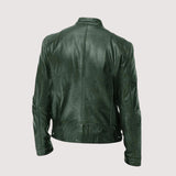 Veste en cuir véritable homme coupe ajustée