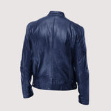 Veste en cuir véritable homme coupe ajustée