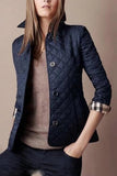 Veste matelassée femme boutonnée coupe ajustée - Bleu