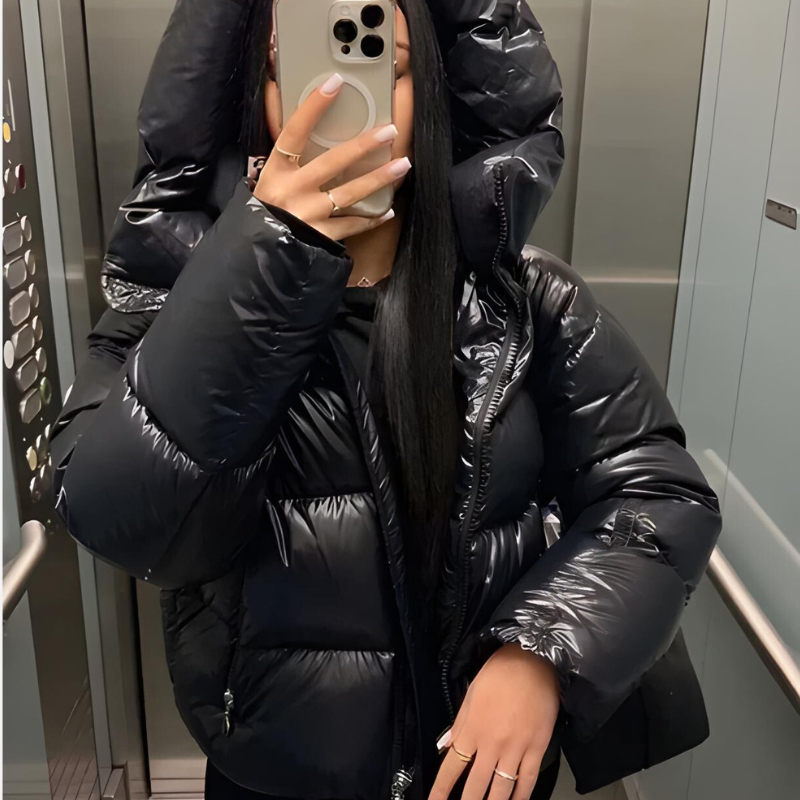 Veste matelassée femme légère coupe slim finition brillante