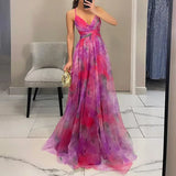 Robe Longue Fleurie Fluide Été Fermeture Réglable Décontracté