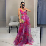 Robe Longue Gardania Motif Floral Fluide Élégante