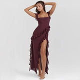 Robe Longue Élégante en Tissu Fluide et Respirant