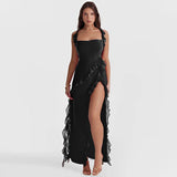 Robe Longue Élégante en Tissu Fluide et Respirant