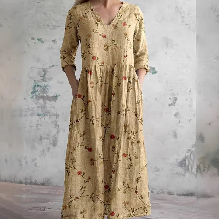 Robe d'Été Chic à Motif Coupe Large et Légère