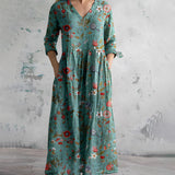 Robe d'Été Chic à Motif Coupe Large et Légère