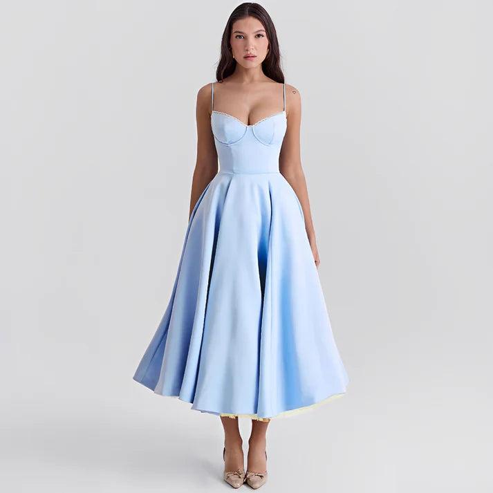 Robe de Soirée Chic en Tissu Lisse Haut de Gamme