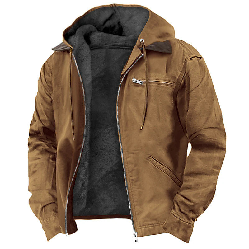 Alain - Veste Similicuir Capuche Teddy