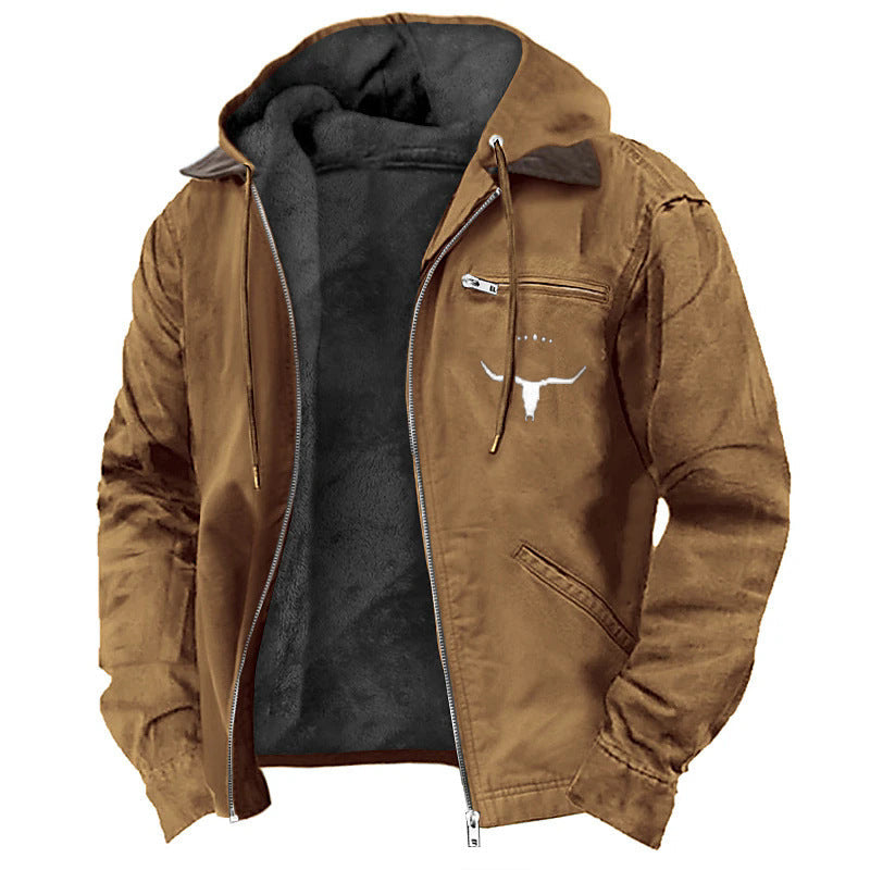 Alain - Veste Similicuir Capuche Teddy