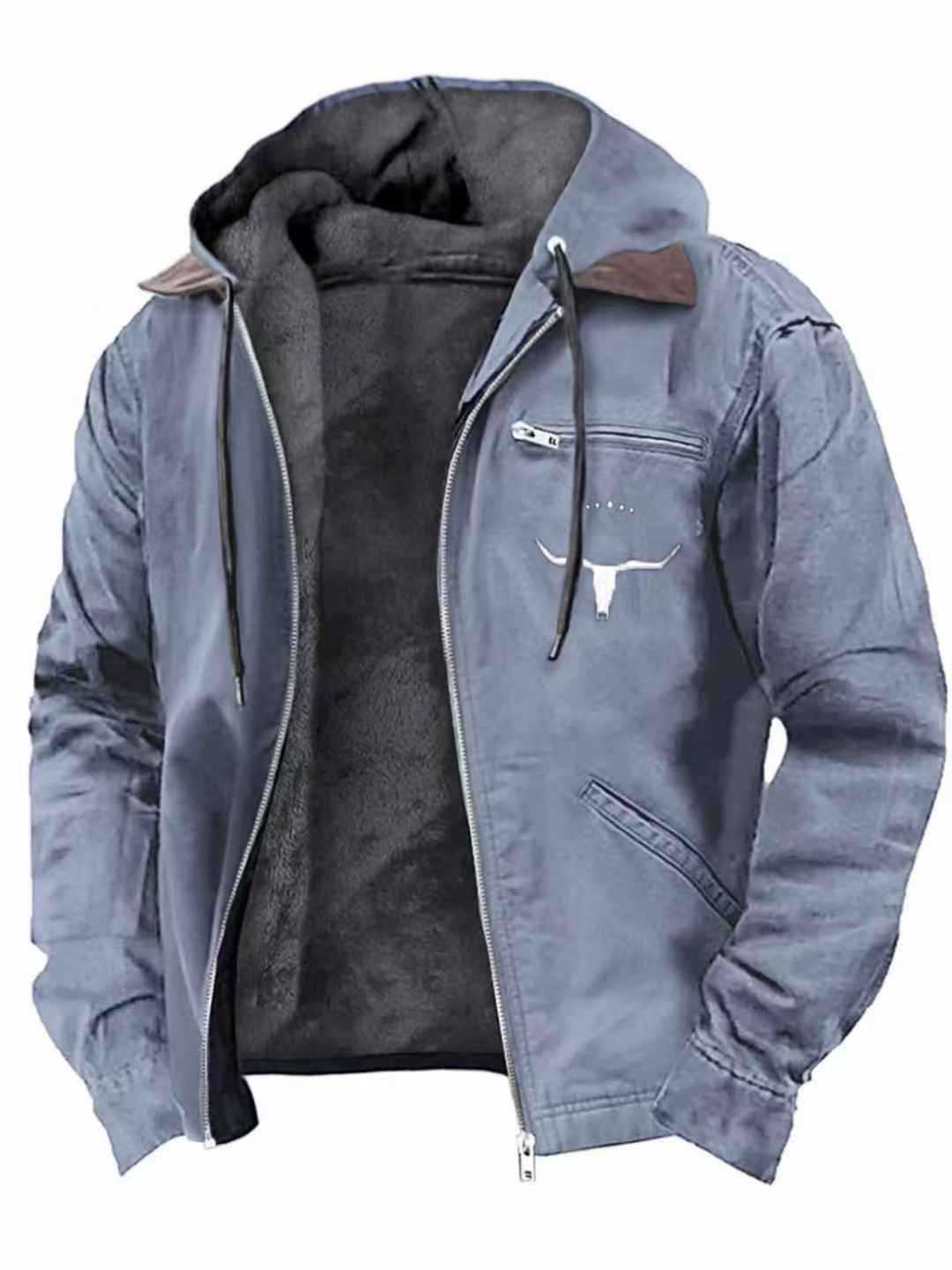 Alain - Veste Similicuir Capuche Teddy