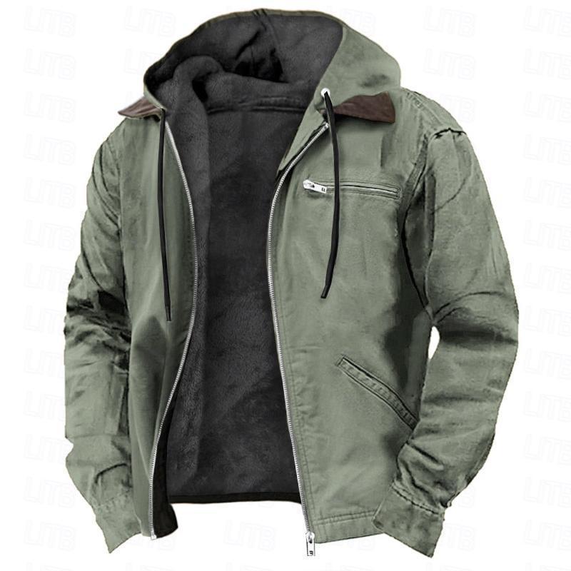 Alain - Veste Similicuir Capuche Teddy