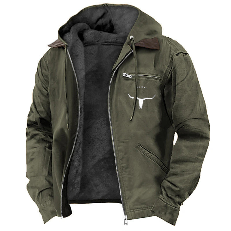 Alain - Veste Similicuir Capuche Teddy