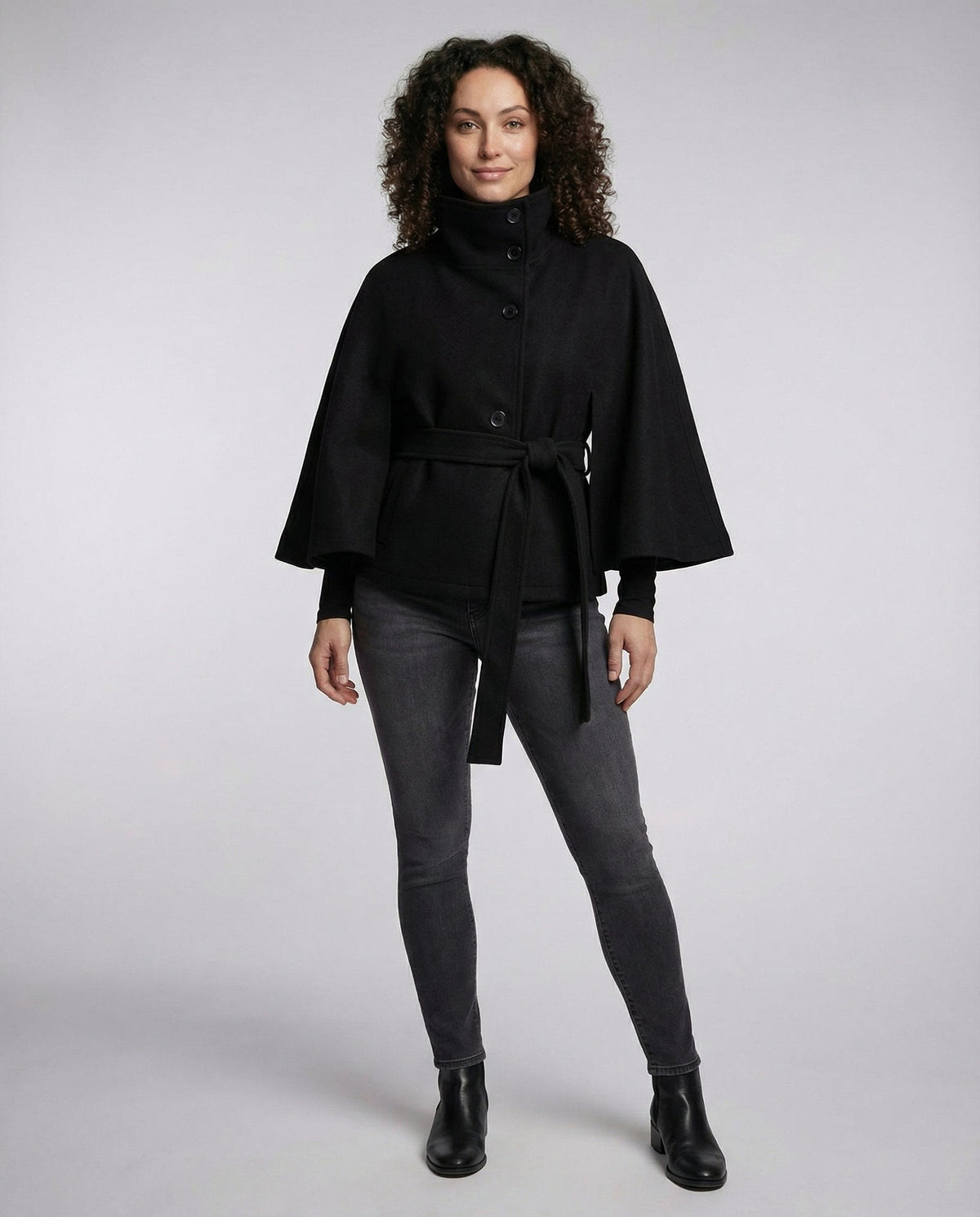 Alexandrine - Veste Cape Col Montant