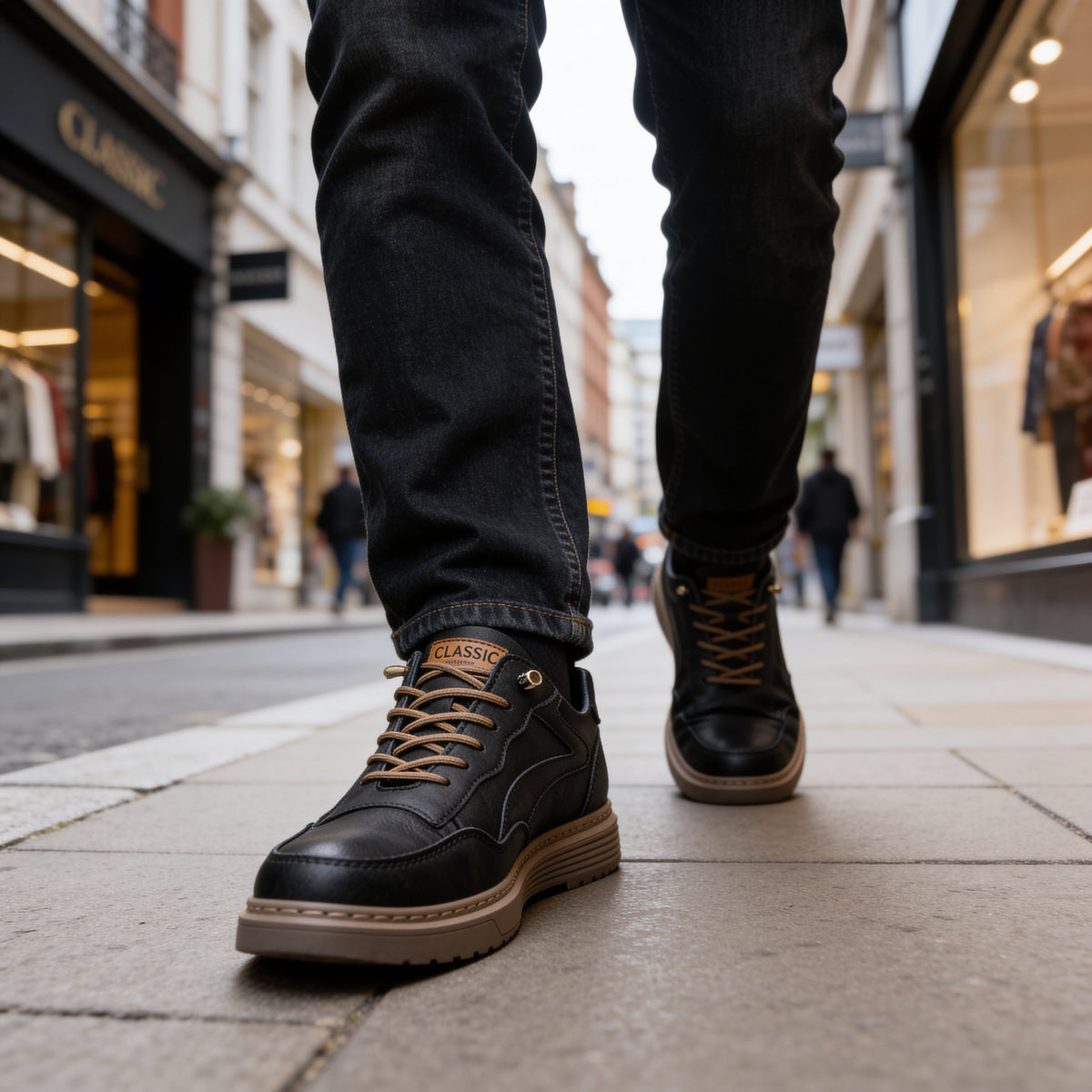 Baskets en cuir confort