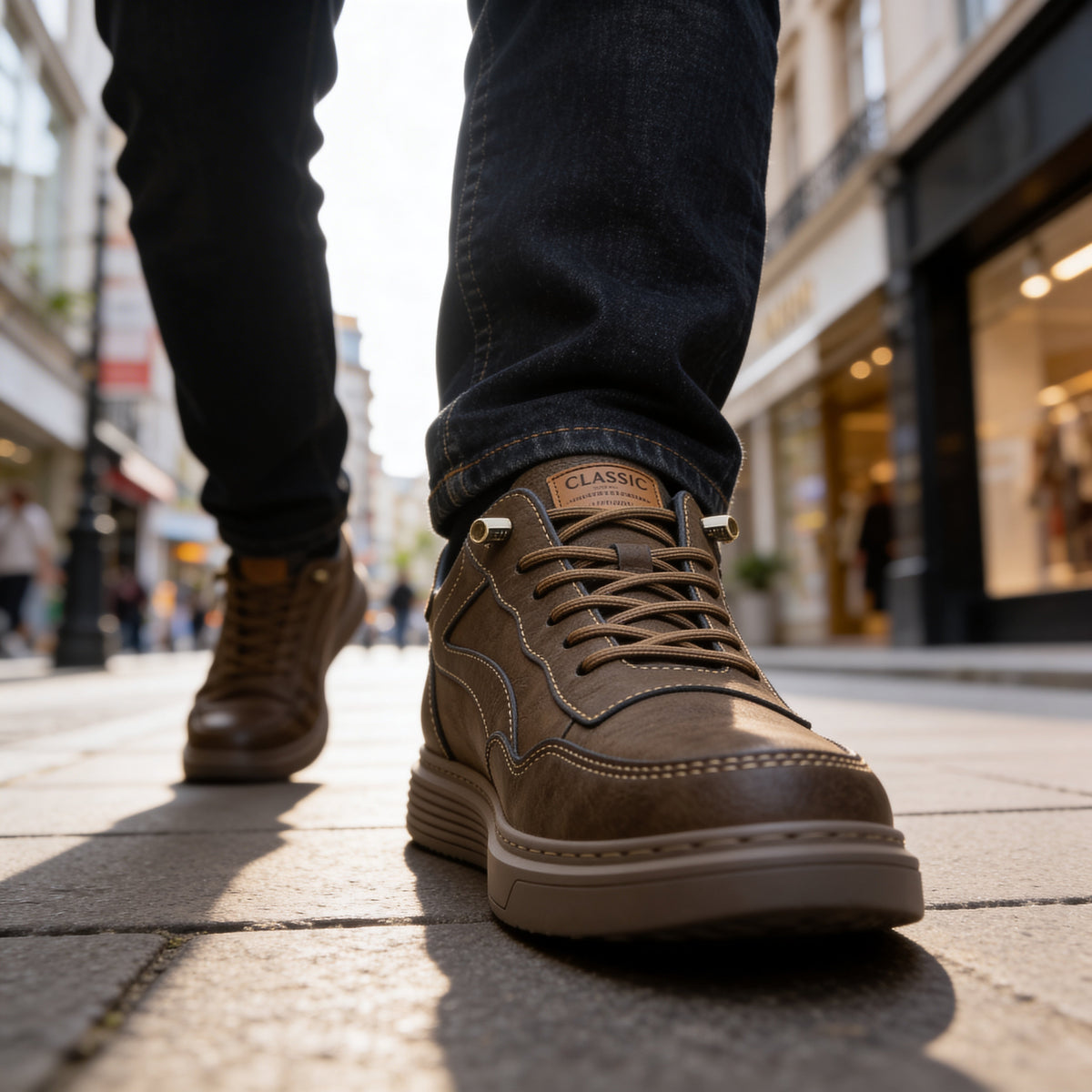 Baskets en cuir confort