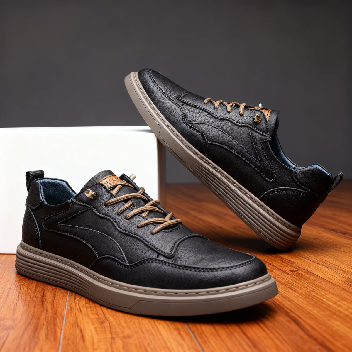 Baskets en cuir confort - Noir