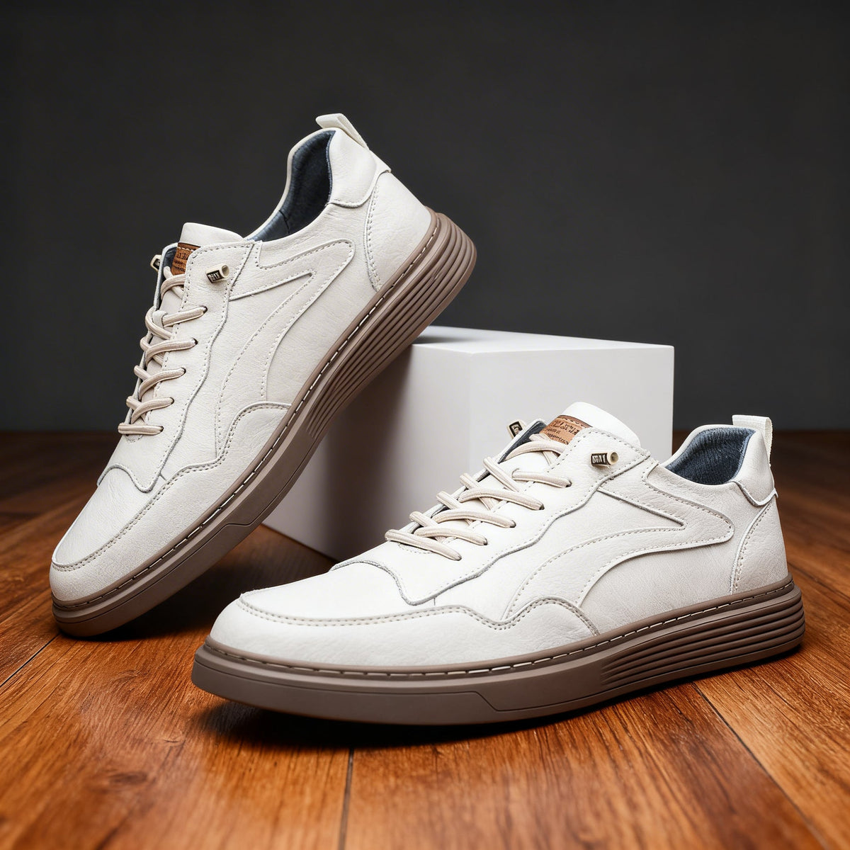 Baskets en cuir confort - Blanc