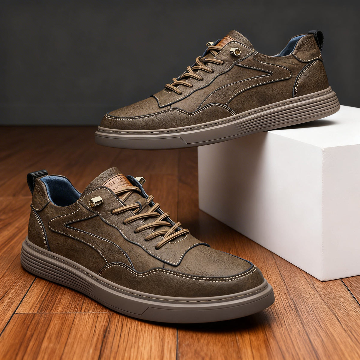 Baskets en cuir confort