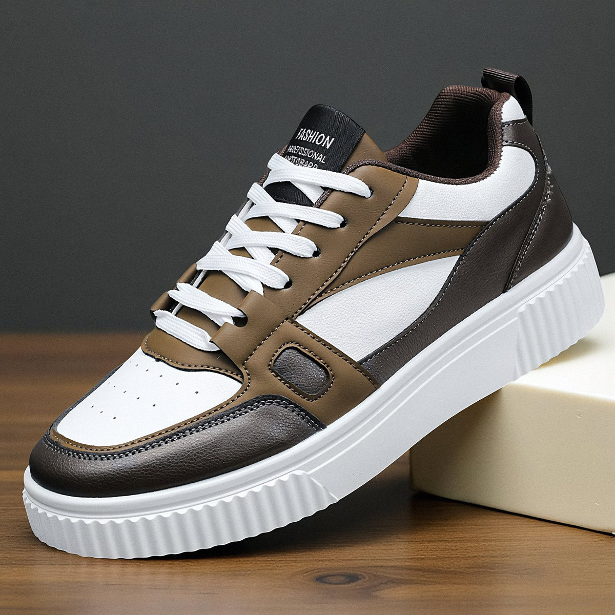 Anselme - Baskets Cuir Bout Perforé