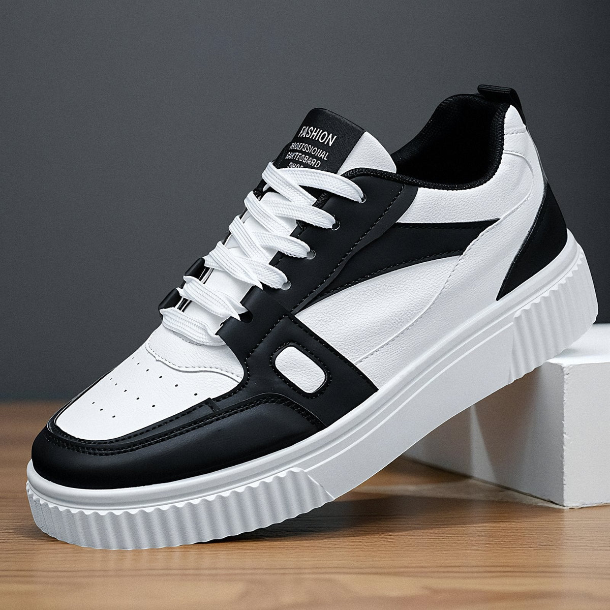 Anselme - Baskets Cuir Bout Perforé