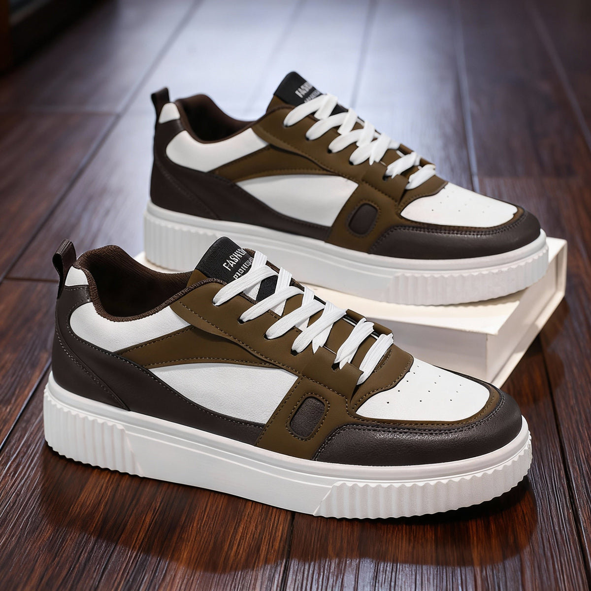 Anselme - Baskets Cuir Bout Perforé