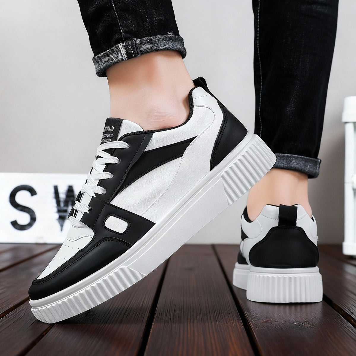 Anselme - Baskets Cuir Bout Perforé