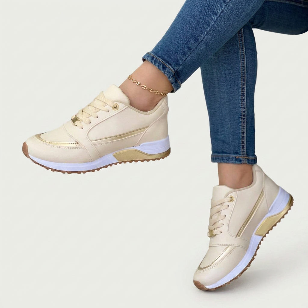 Amandine - Baskets Plateforme Lacets Confort