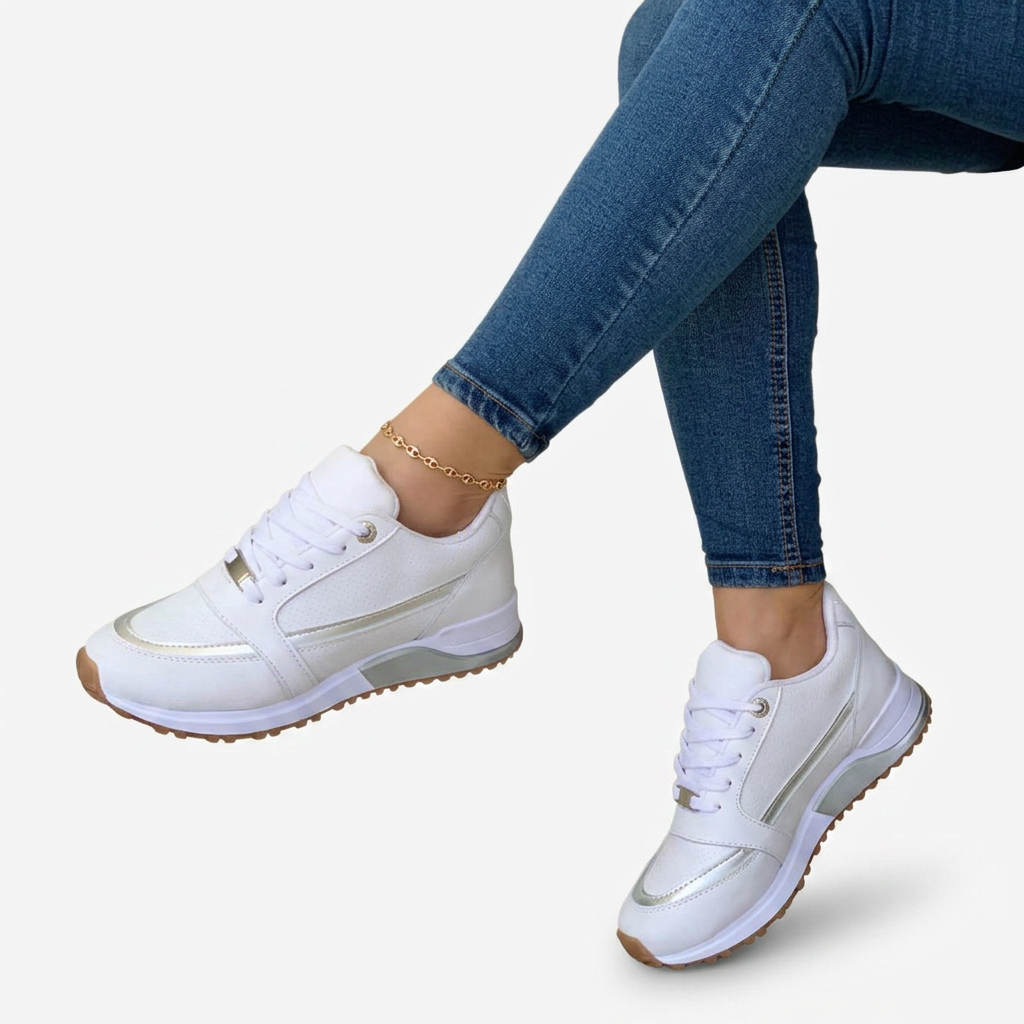 Amandine - Baskets Plateforme Lacets Confort