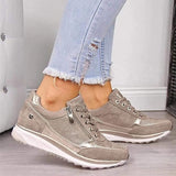 Baskets orthopédiques à zip confort - Beige