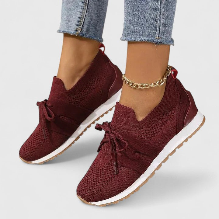 Baskets Orthopédiques Femme Confort Sans Lacets - Rouge