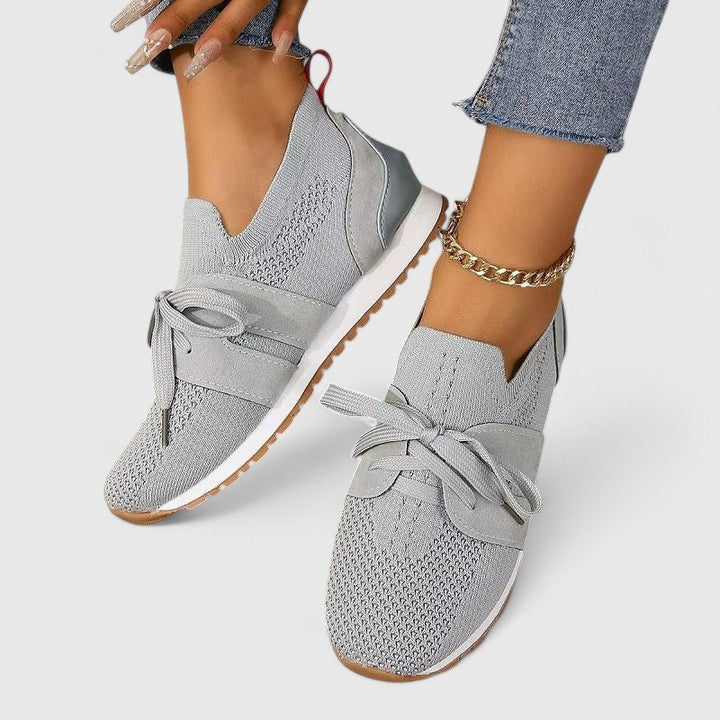 Baskets Orthopédiques Femme Confort Sans Lacets - Gris