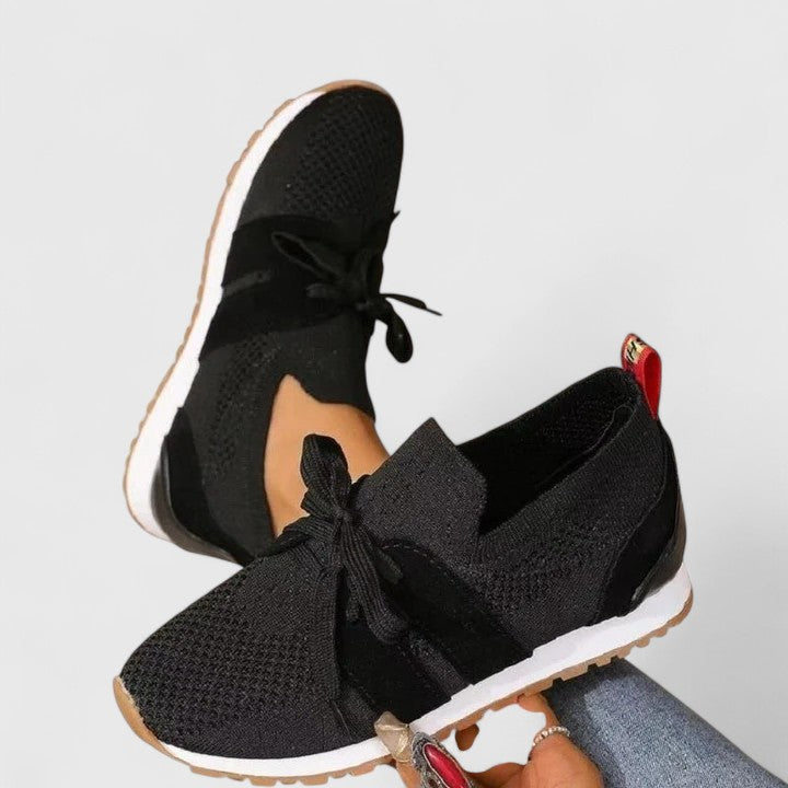 Baskets Orthopédiques Femme Confort Sans Lacets - Noir