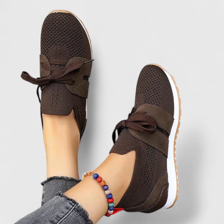 Baskets Orthopédiques Femme Confort Sans Lacets - Marron