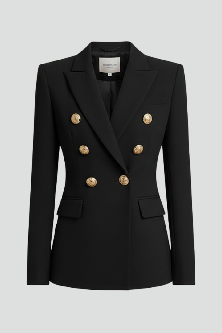 Valentine - Blazer Croisé Boutons Dorés