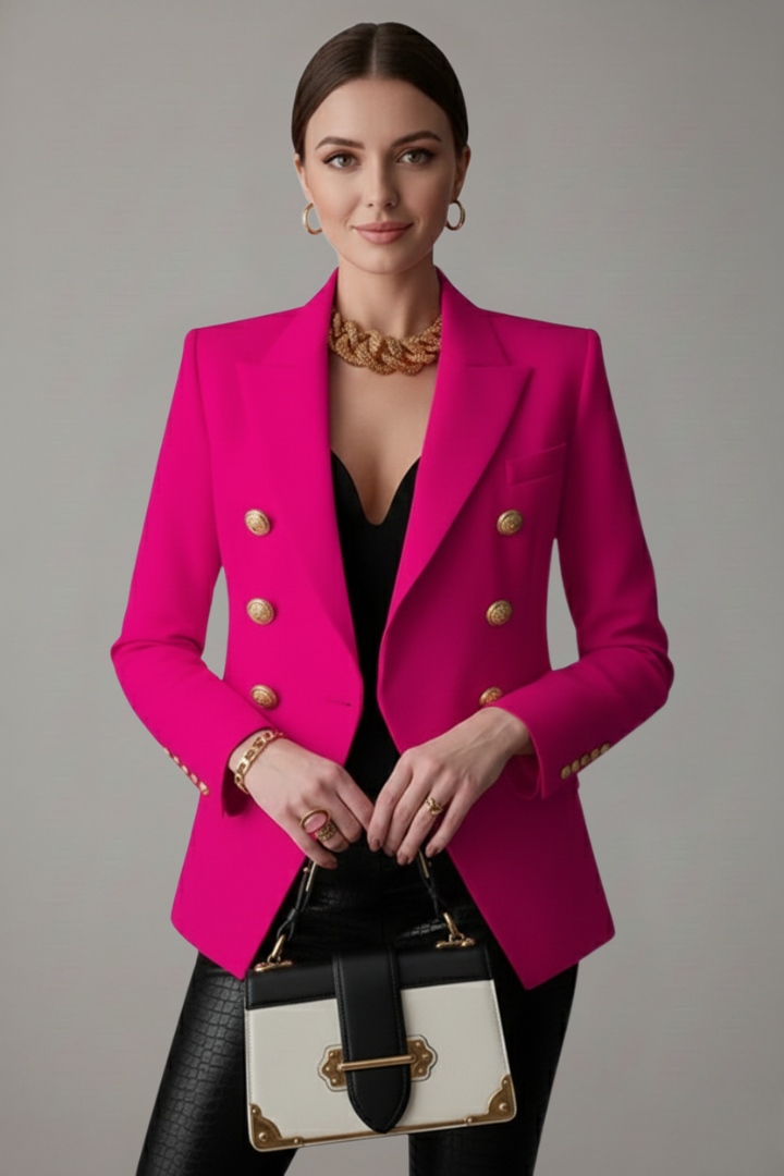 Valentine - Blazer Croisé Boutons Dorés